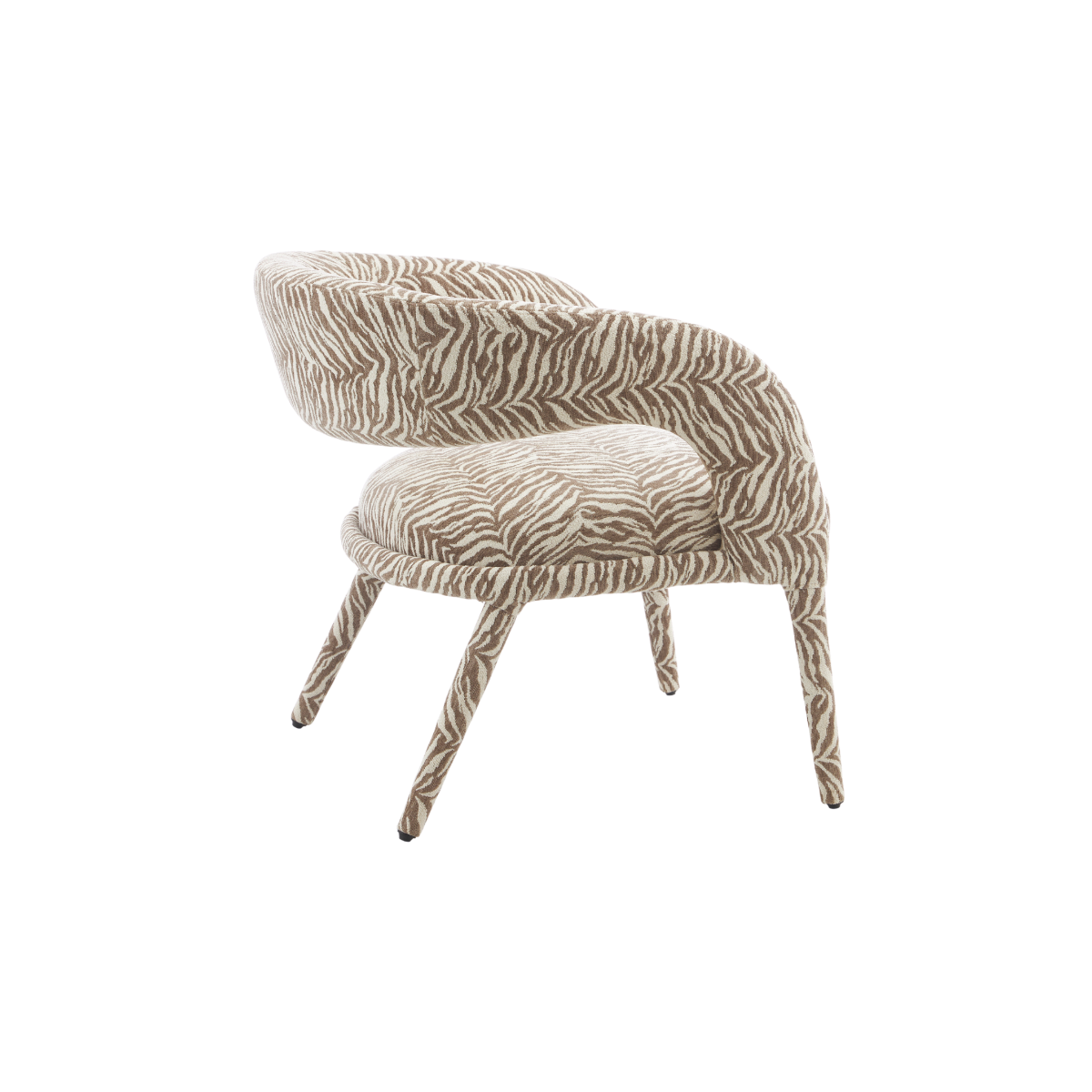 Fauteuil en tissu à motif zèbre Indira