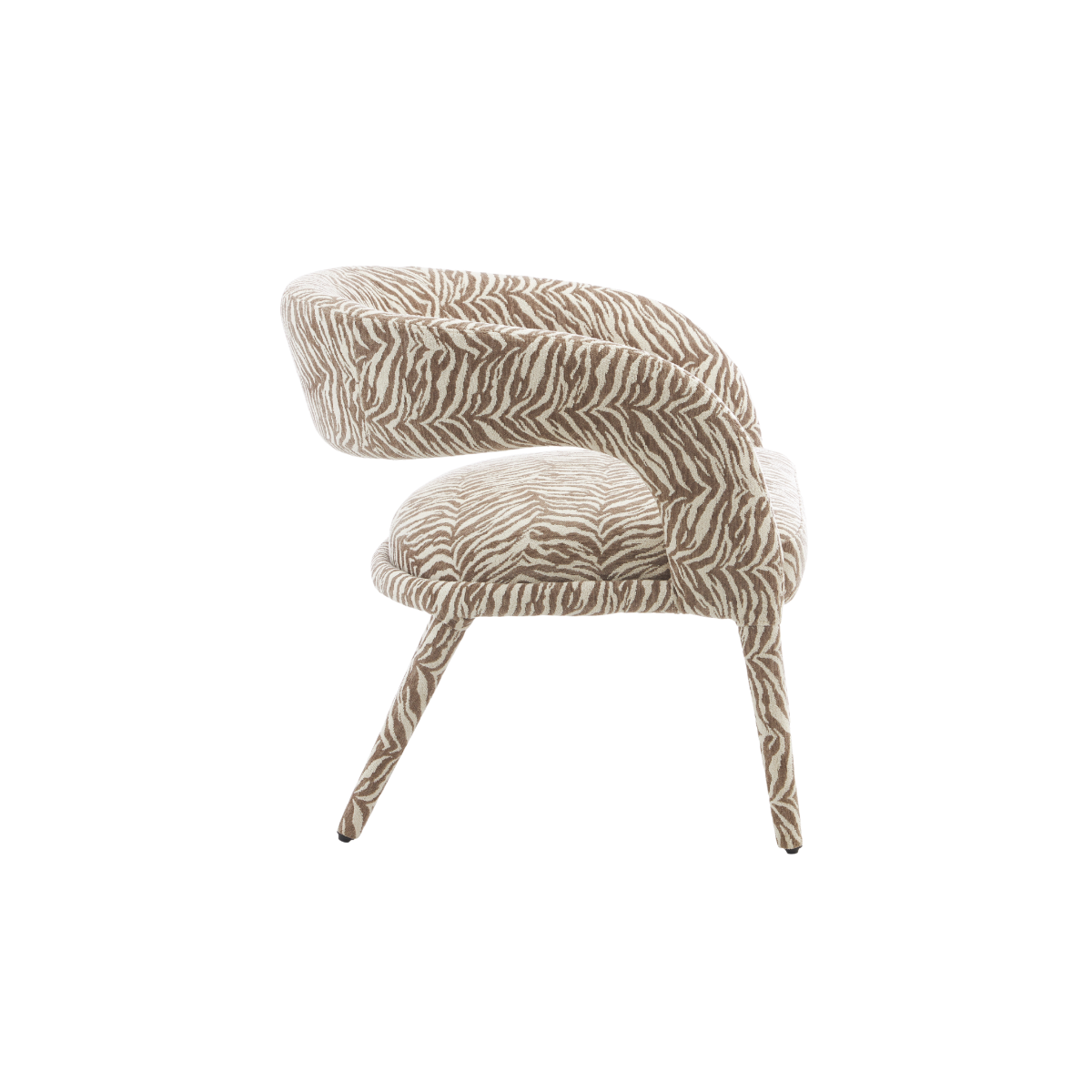 Fauteuil en tissu à motif zèbre Indira