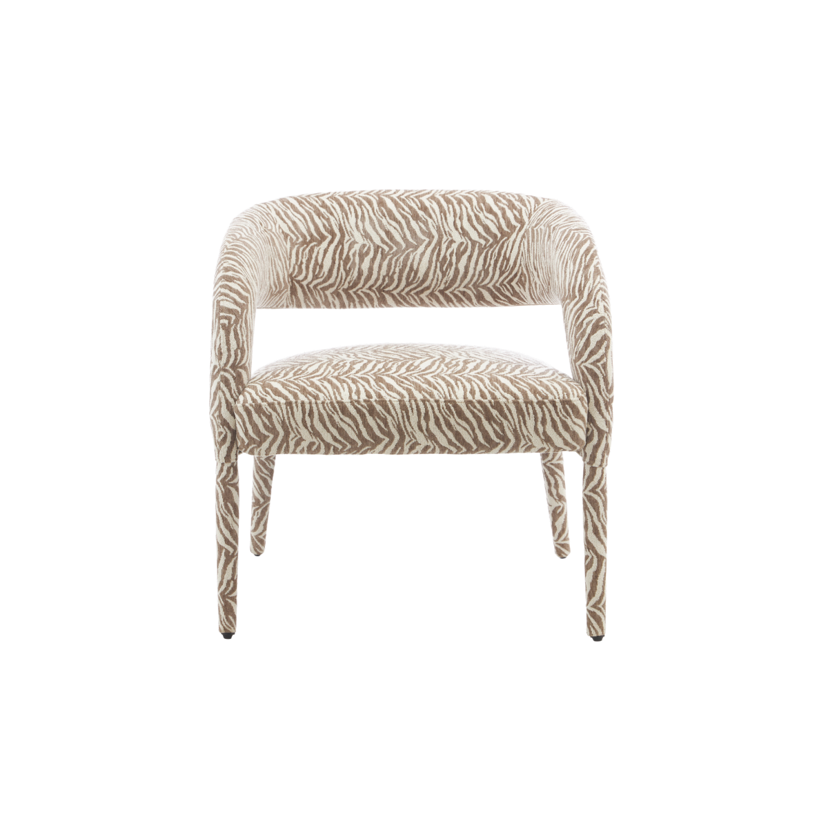 Fauteuil en tissu à motif zèbre Indira