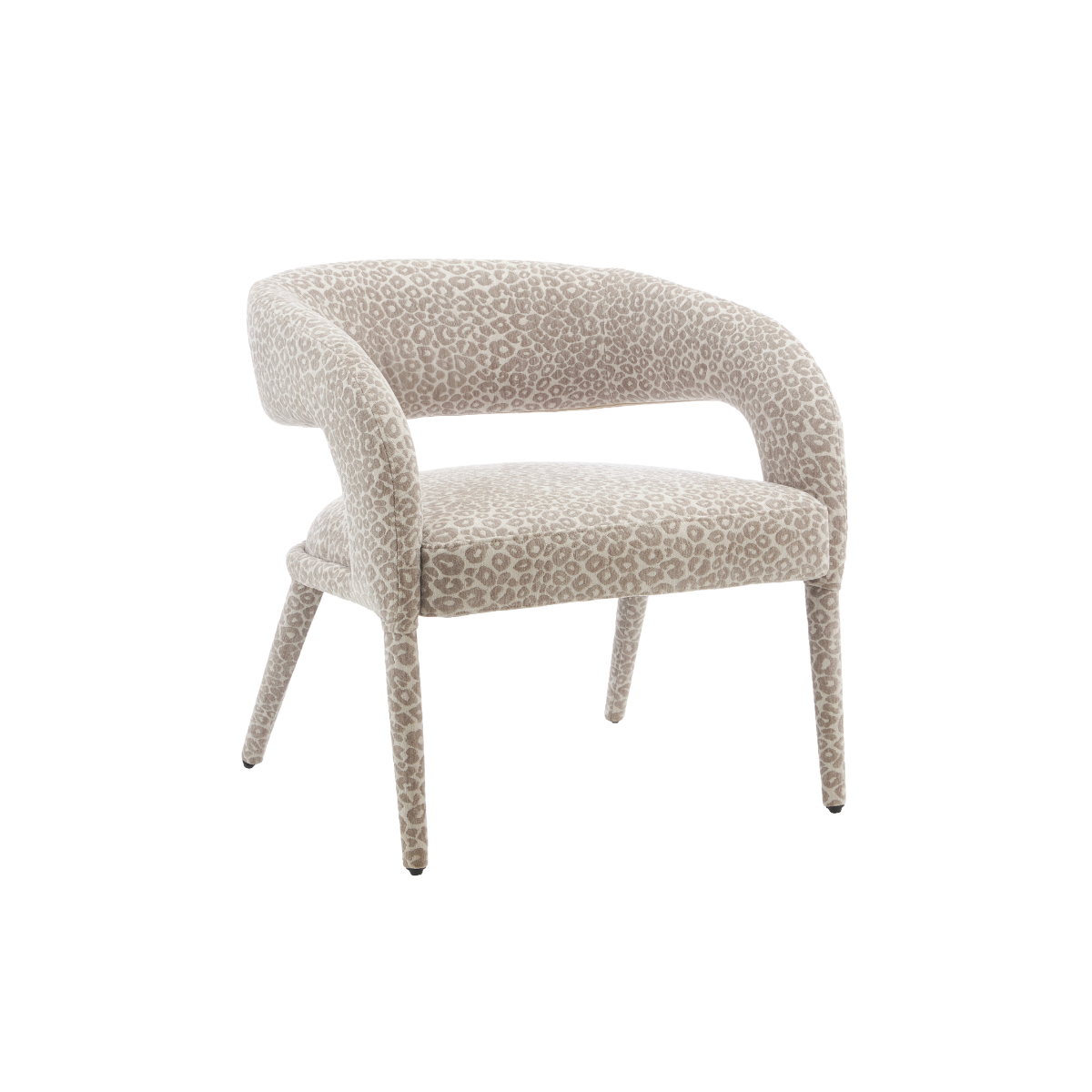 Fauteuil en tissu à motif léopard Indira