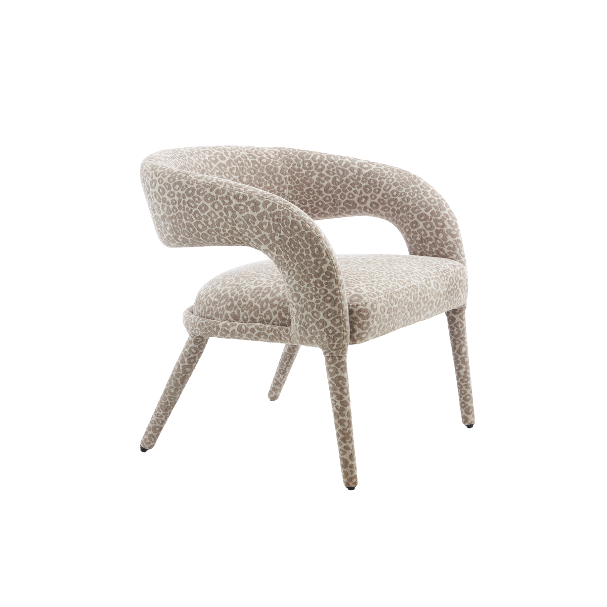 Fauteuil en tissu à motif léopard Indira