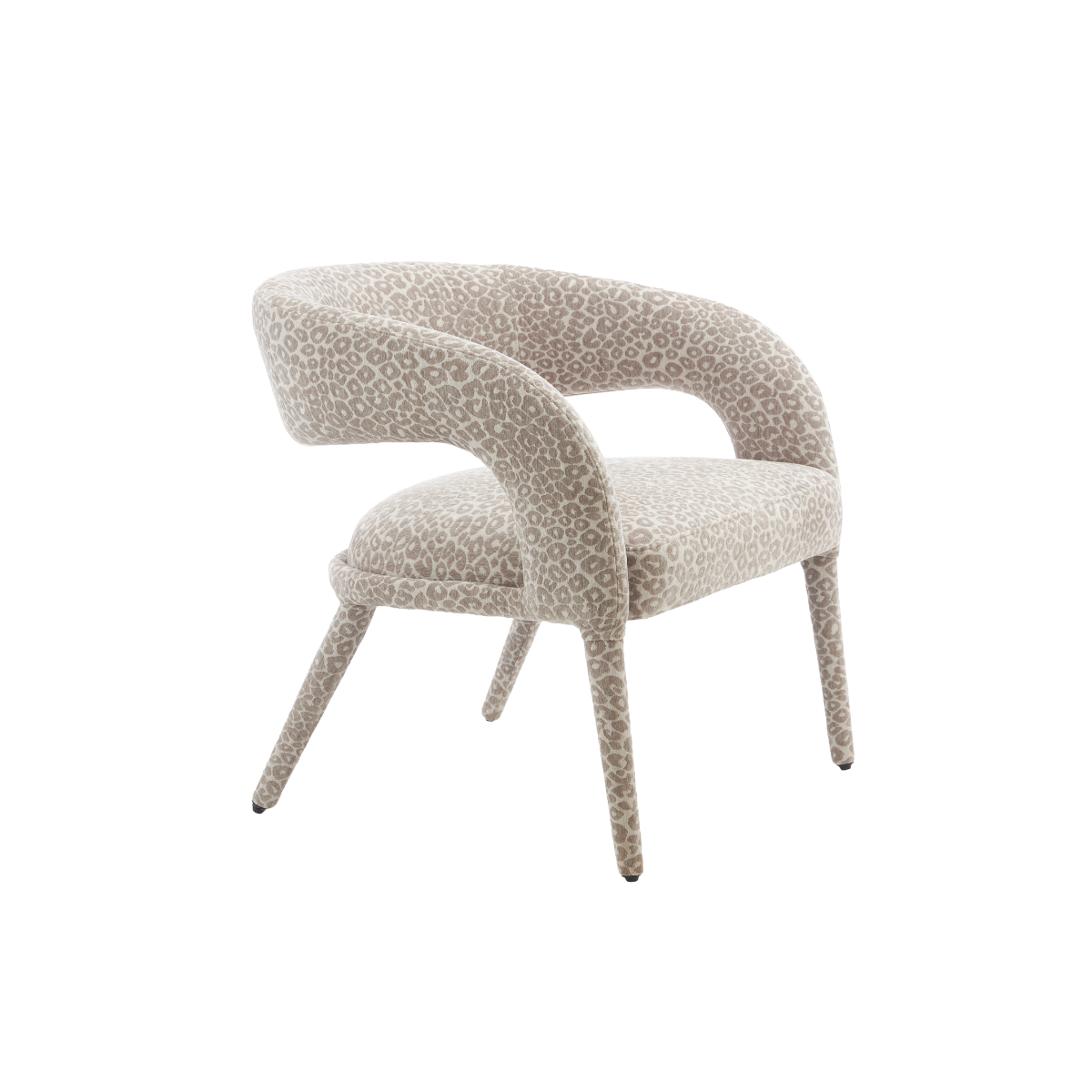 Fauteuil en tissu à motif léopard Indira