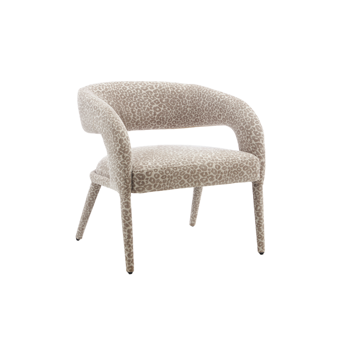Fauteuil en tissu à motif léopard Indira