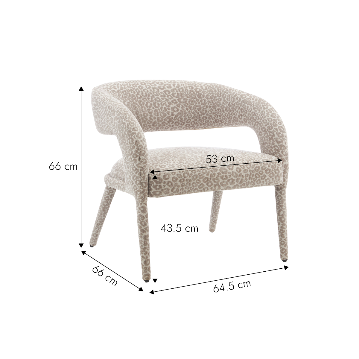 Fauteuil en tissu à motif léopard Indira