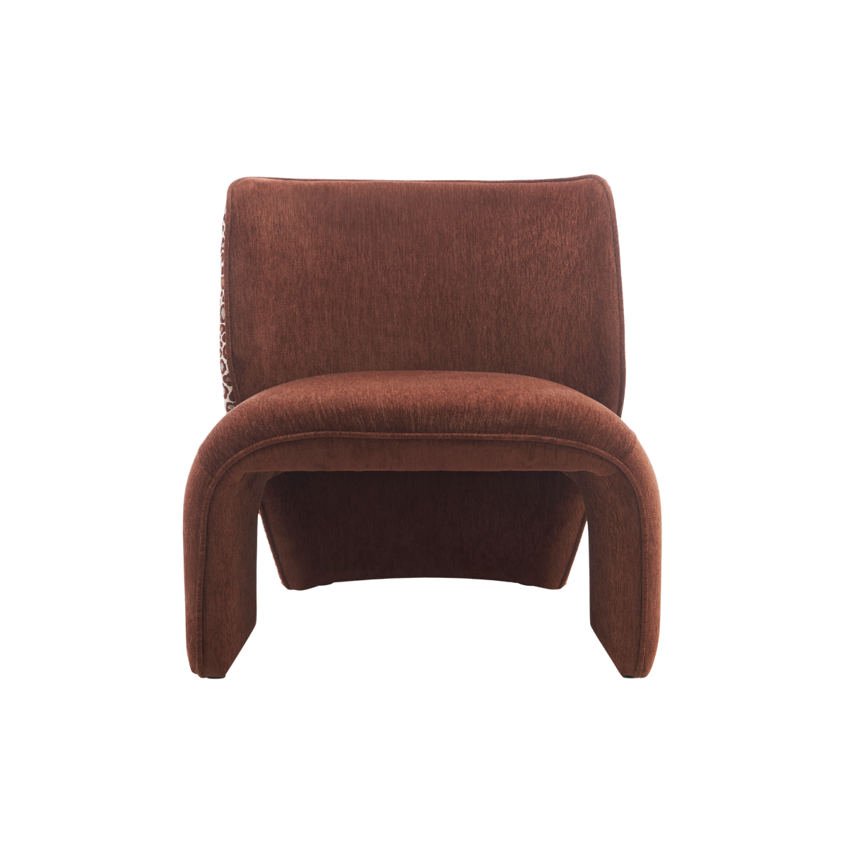 Fauteuil en tissu terracotta et motif léopard Indira
