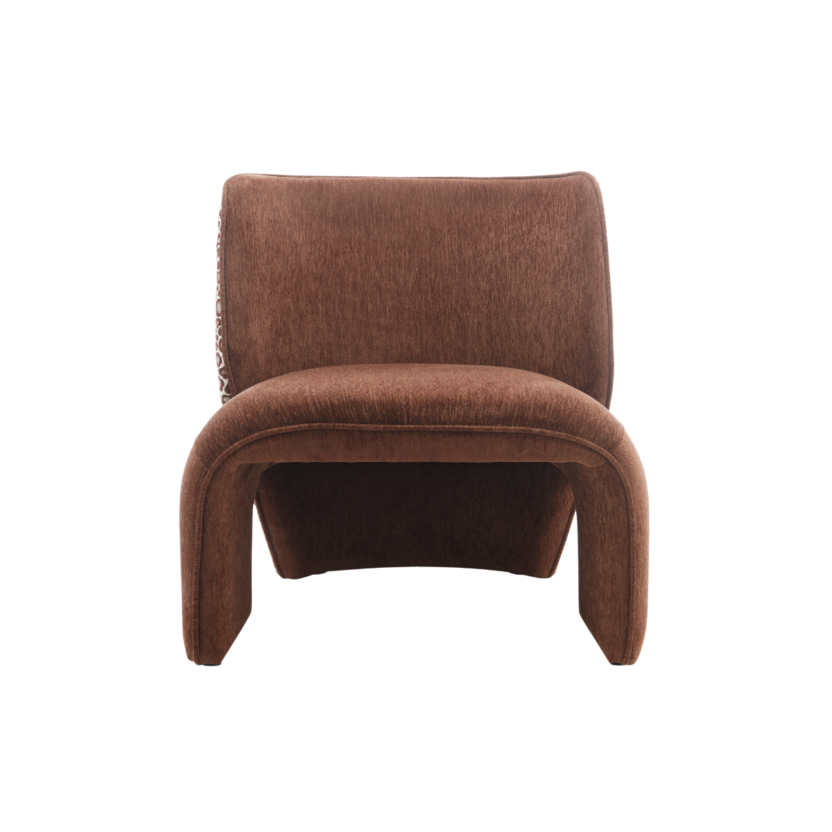 Fauteuil en tissu terracotta et motif léopard Indira