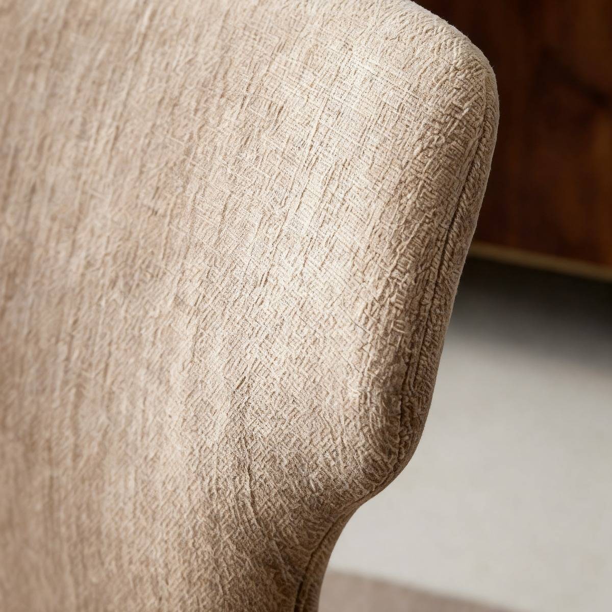 Chaise intégralement en tissu écru Eyna (lot de 2)