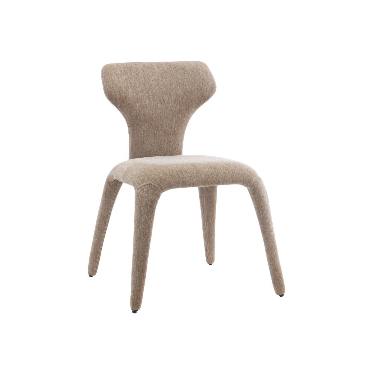 Chaise intégralement en tissu écru Yséon (lot de 2)