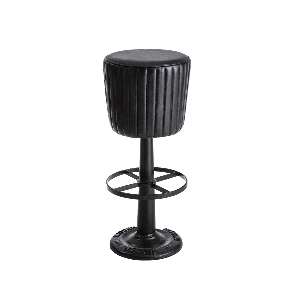 Chaise de bar vintage noire pied central réglable (lot de 2) - Made in  Meubles
