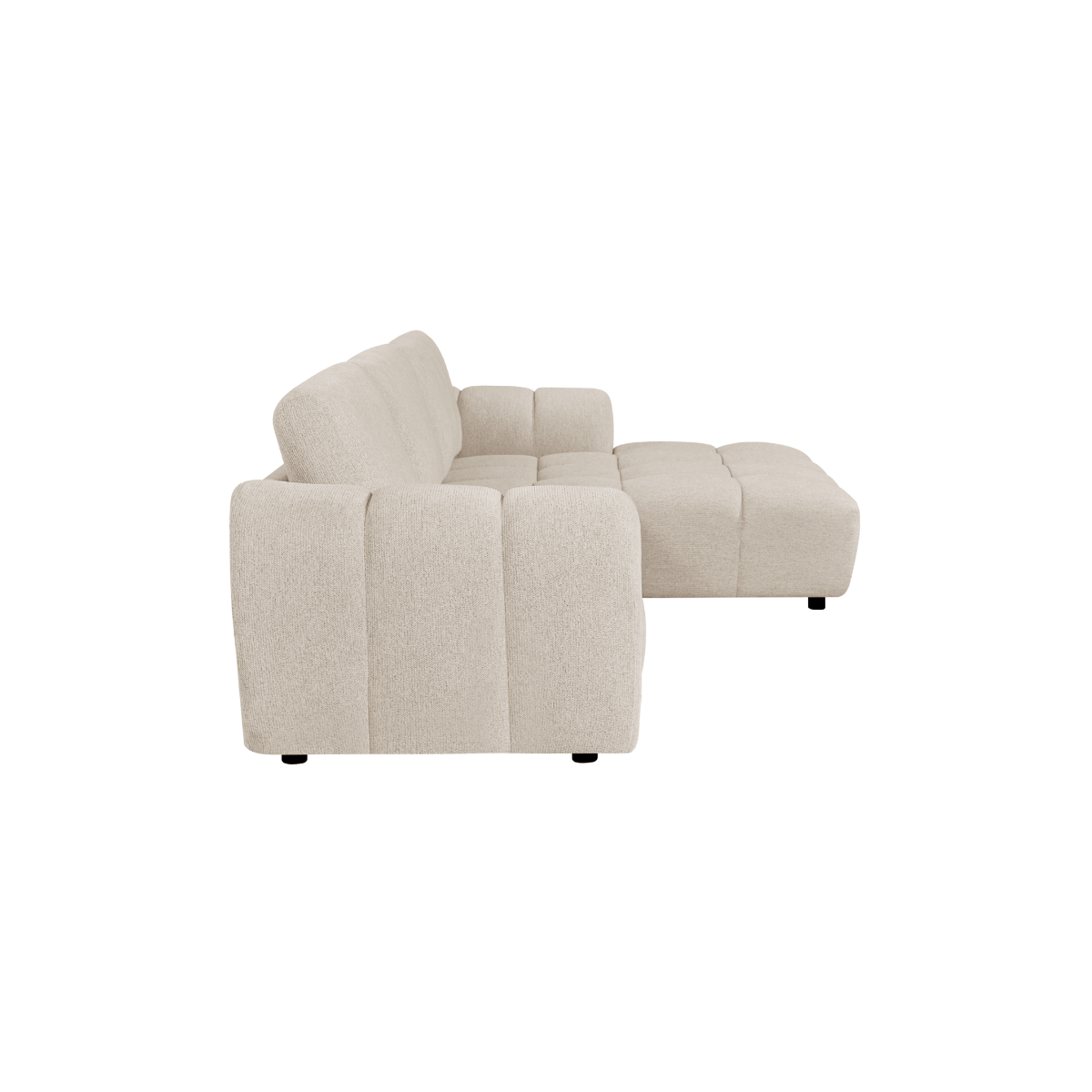 Canapé d'angle droit en tissu écru Syrel