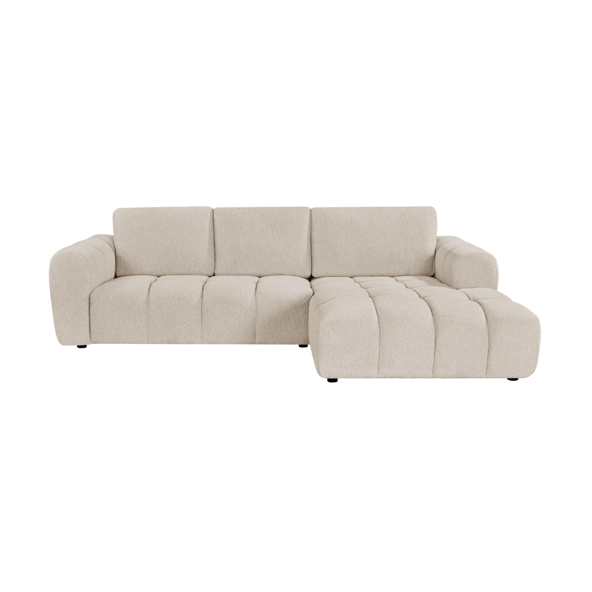 Canapé d'angle en tissu beige Syrel