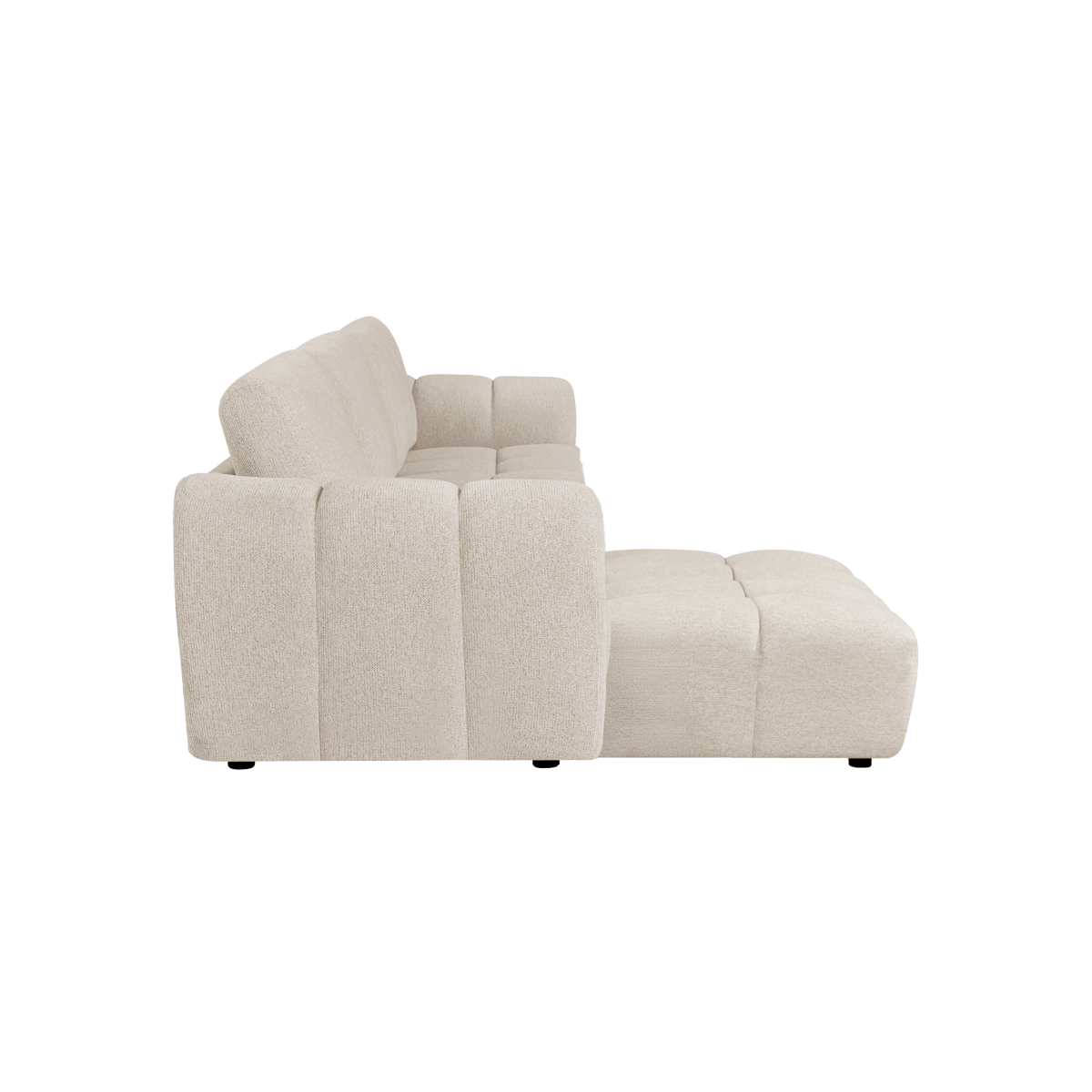 Canapé d'angle droit en tissu beige Syrel