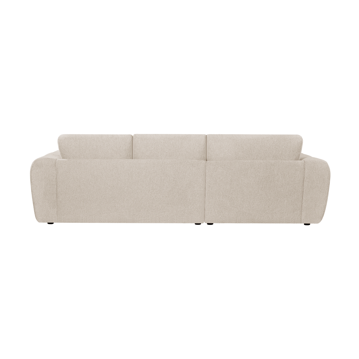 Canapé d'angle droit en tissu beige Syrel