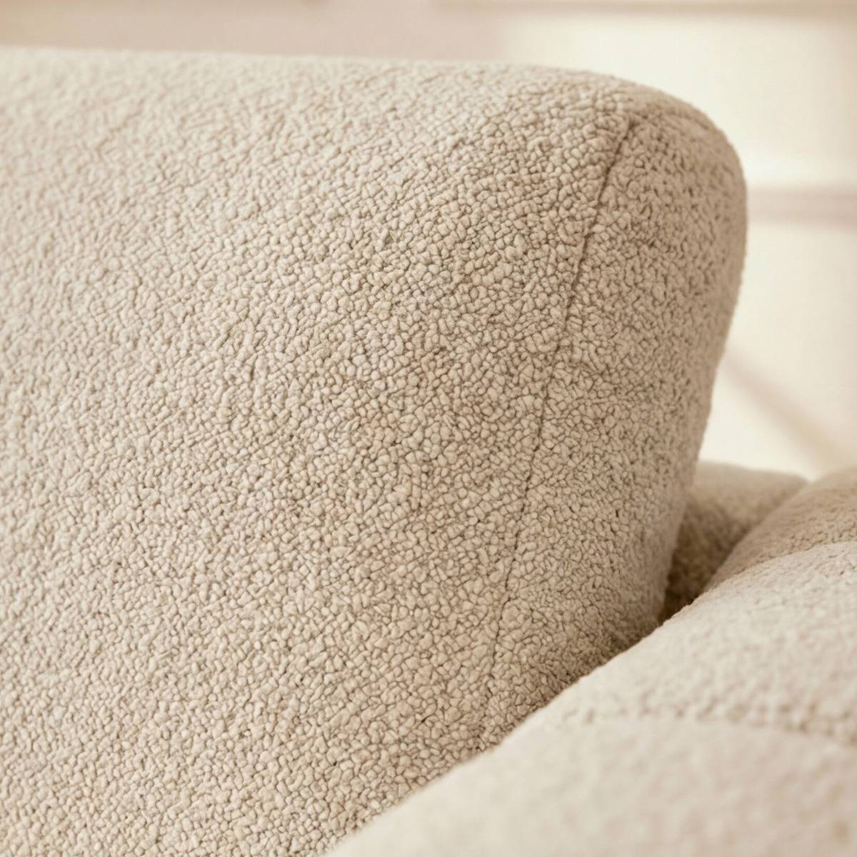 Canapé d'angle gauche en tissu beige Syrel