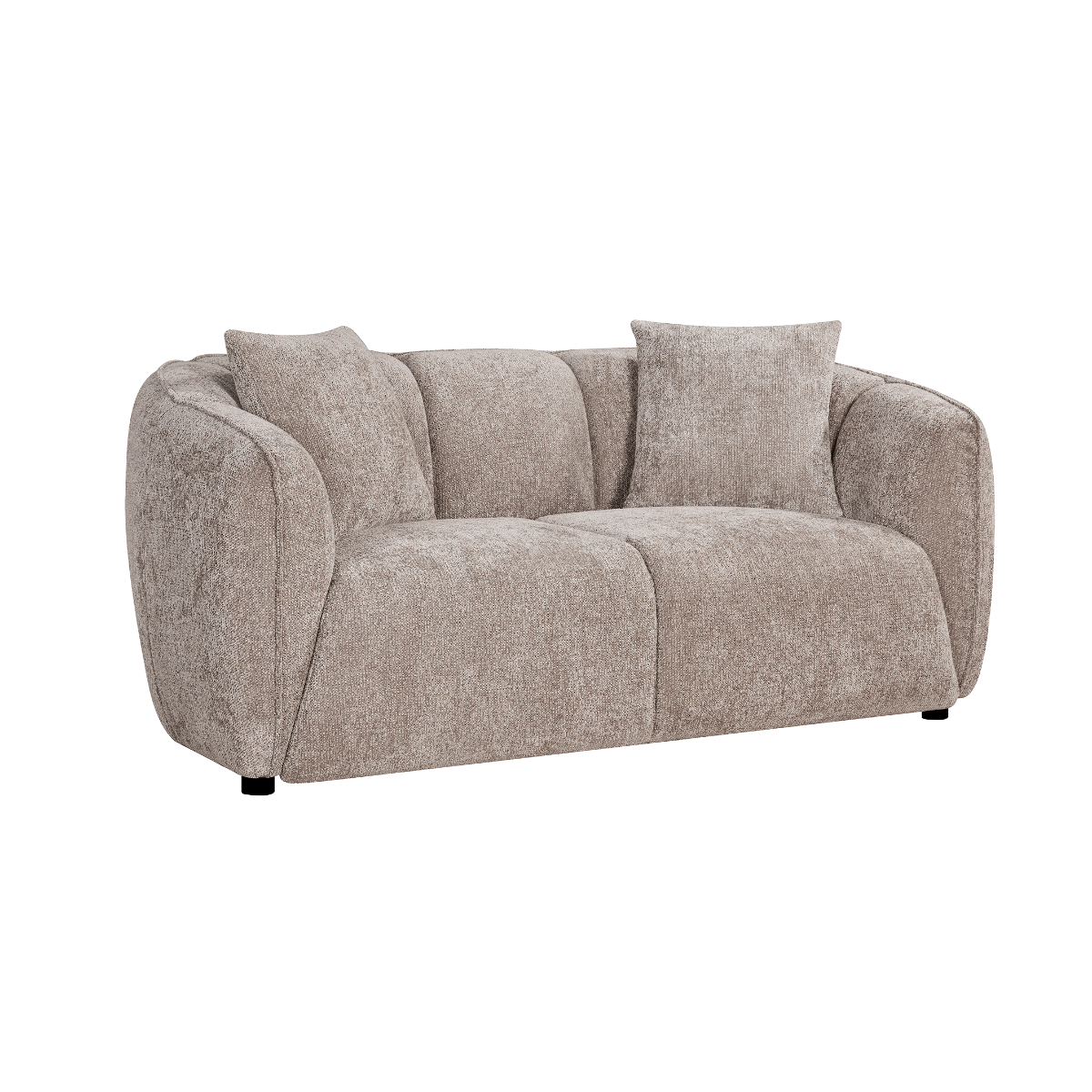 Canapé en tissu taupe 2 places Yelena