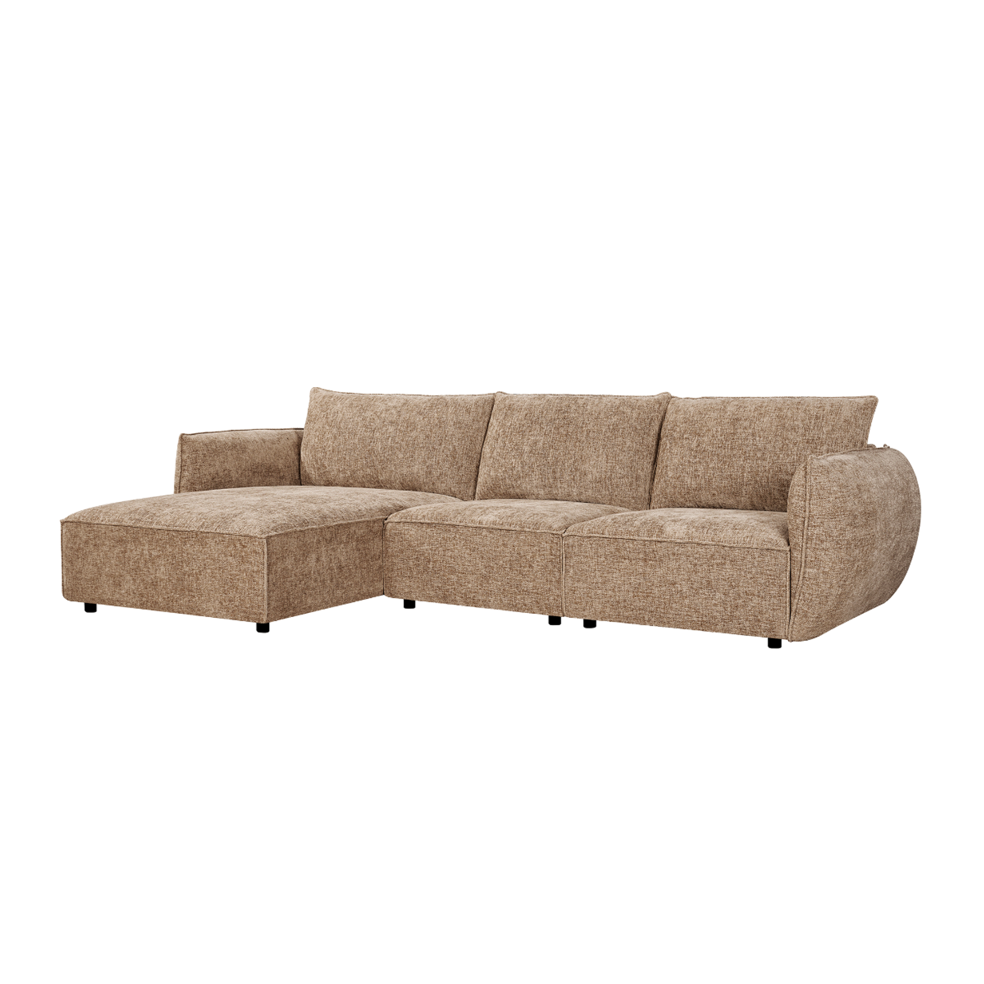 Canapé d'angle en tissu marron Lysoria