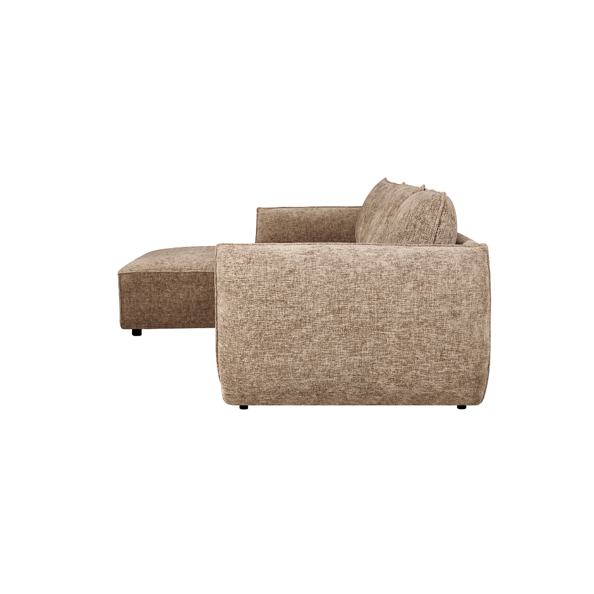 Canapé d'angle en tissu marron Lysoria