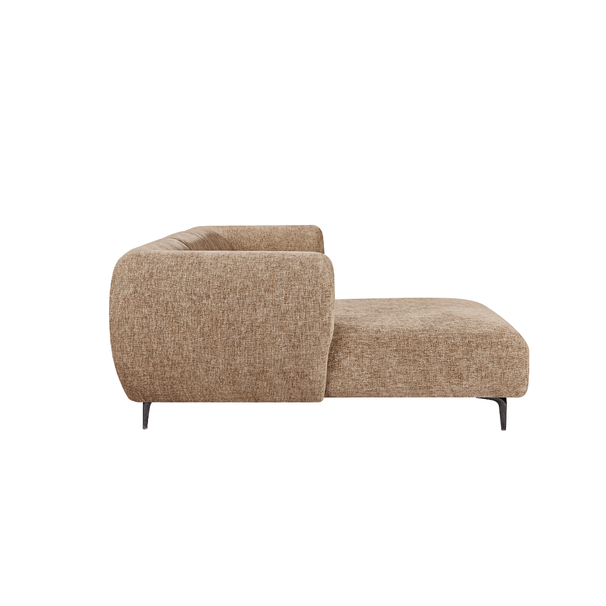 Canapé d'angle en tissu marron Sacha