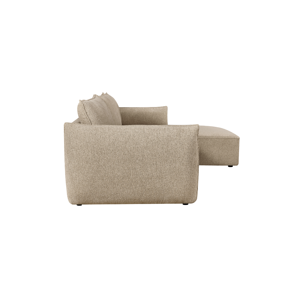 Canapé d'angle en tissu beige Lysoria