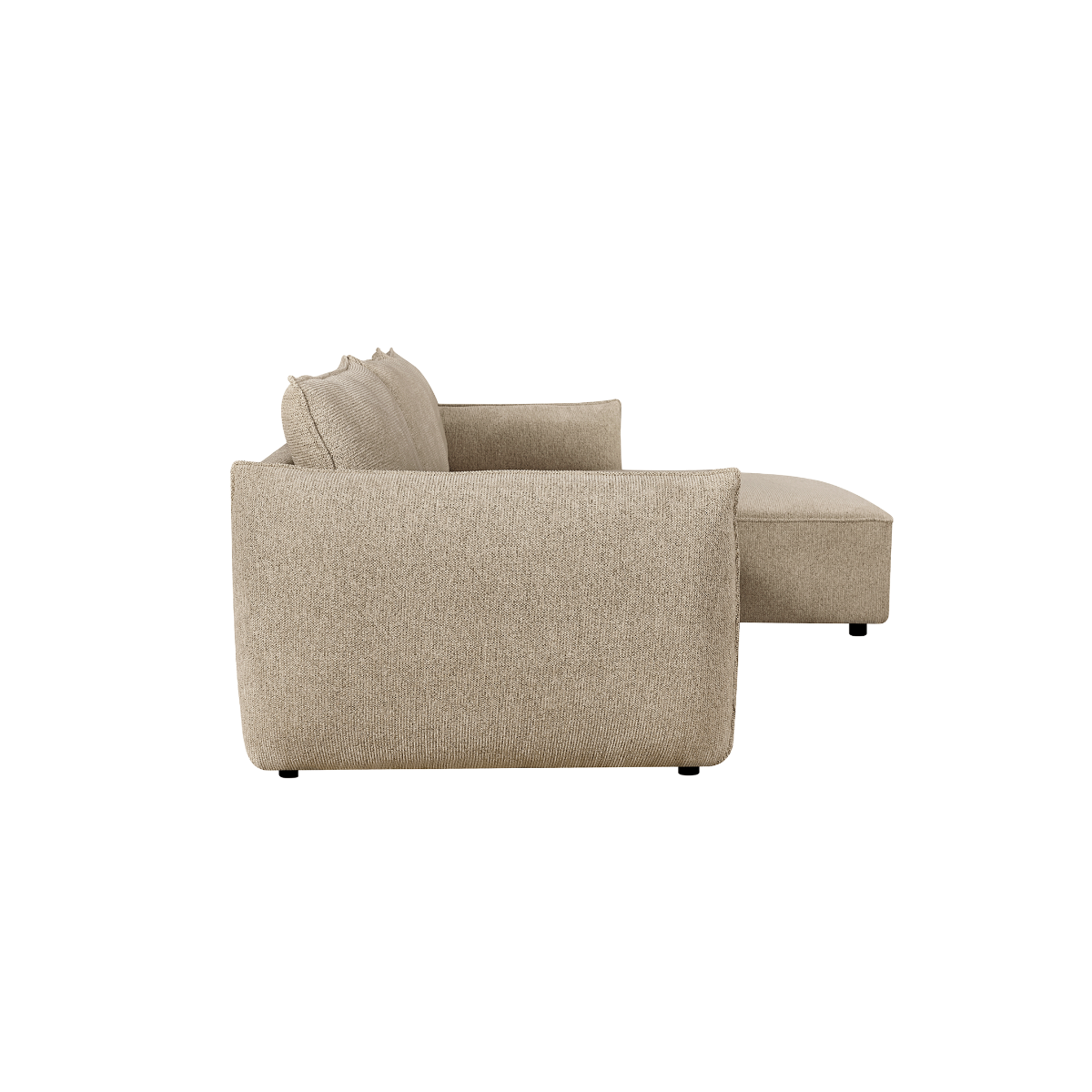 Canapé d'angle en tissu beige Lysoria