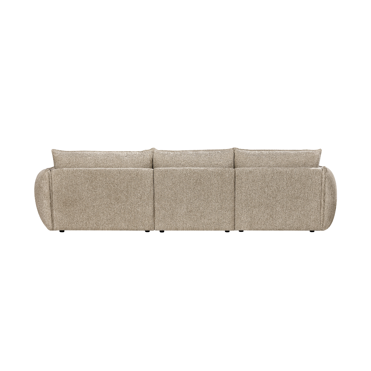 Canapé d'angle en tissu beige Lysoria