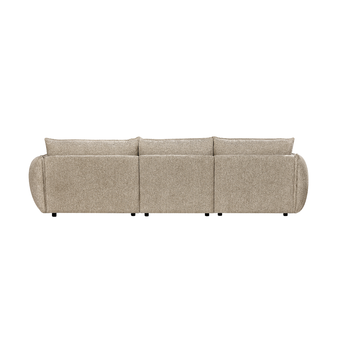 Canapé d'angle en tissu beige Lysoria