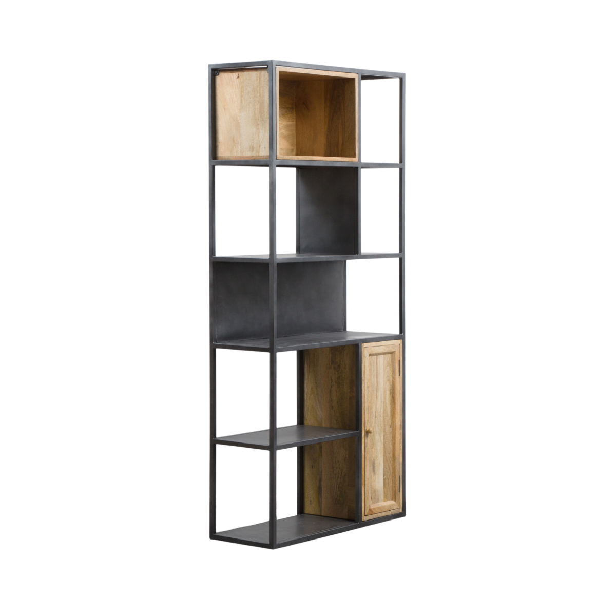 Bibliothèque en bois de manguier et métal Locker