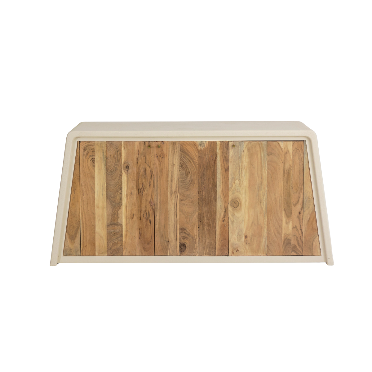 Buffet 3 portes en bois d'acacia et bois effet béton Dalva