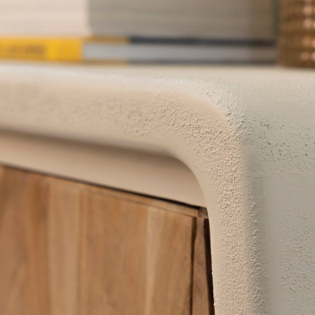 Buffet 2 portes en bois d'acacia et bois effet béton Dalva