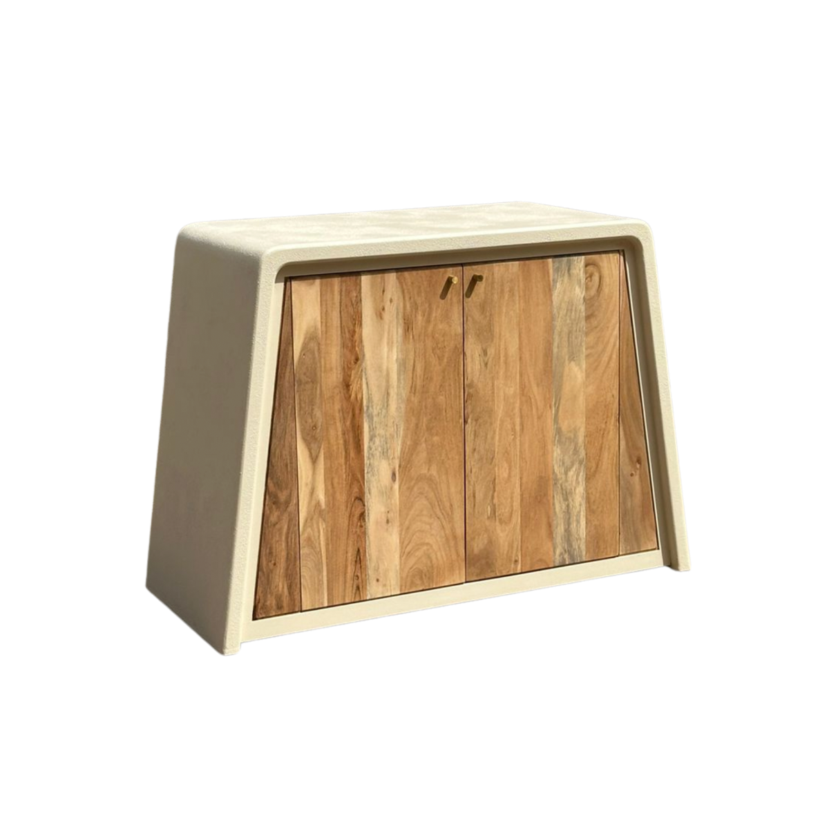 Buffet 2 portes en bois d'acacia et bois effet béton Dalva