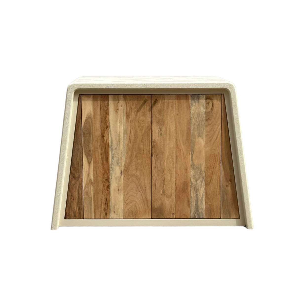 Buffet 2 portes en bois d'acacia et bois effet béton Dalva