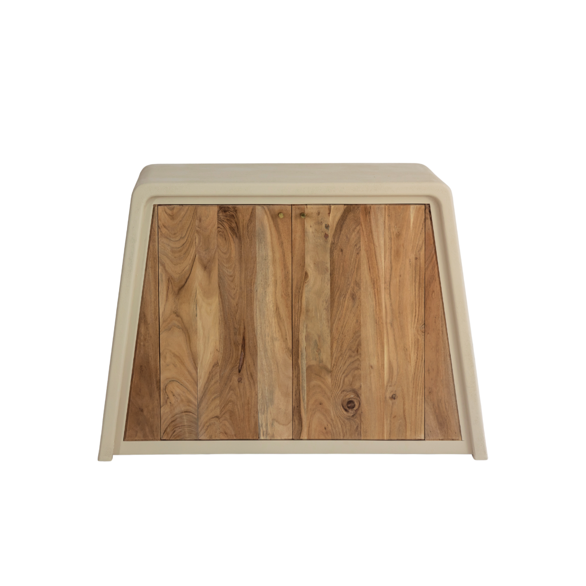 Buffet 2 portes en bois d'acacia et bois effet béton Dalva