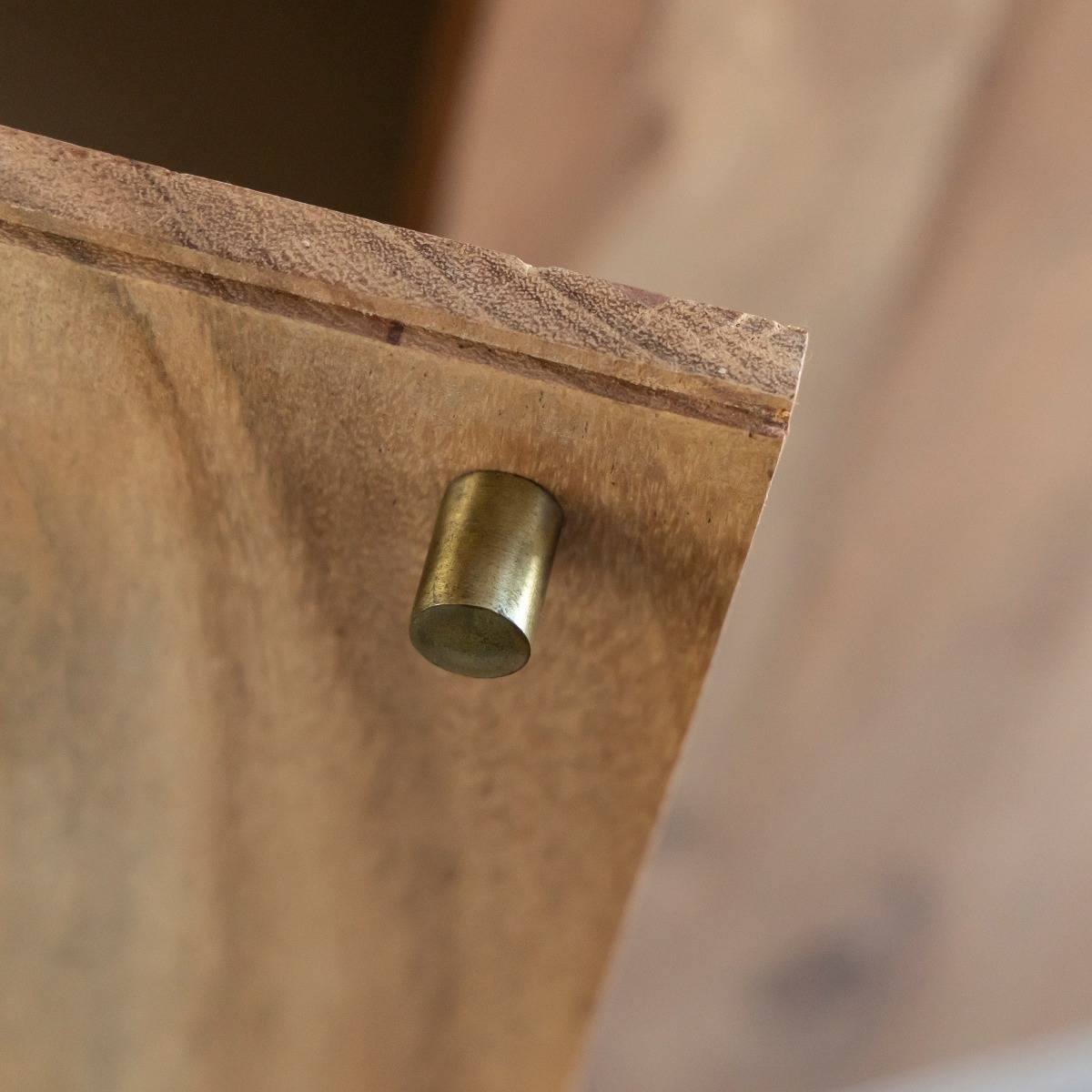 Meuble sous vasque 2 portes en bois d'acacia et bois effet béton Dalva