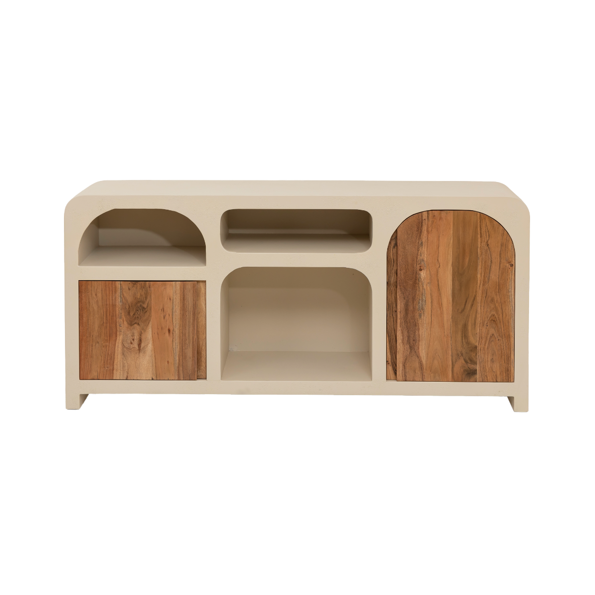 Buffet en MDF effet béton et bois d'acacia Dalva