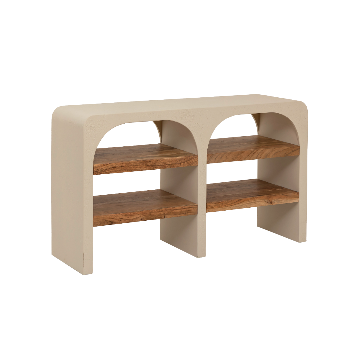Meuble sous vasque en MDF effet béton et bois d'acacia Dalva