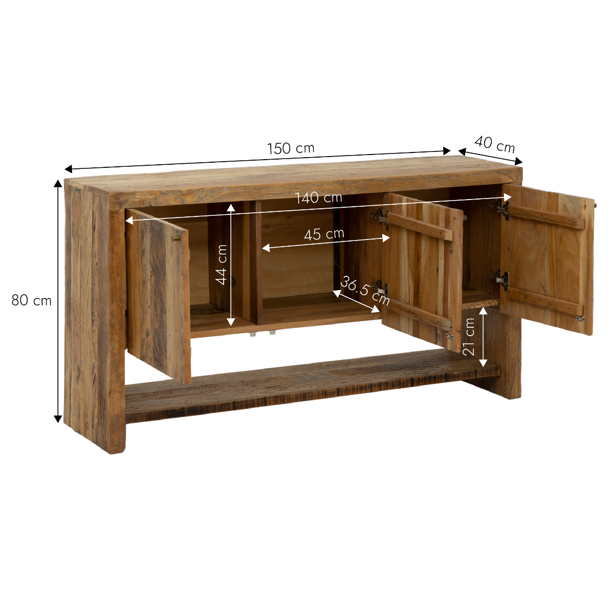 Meuble sous vasque en bois recyclé Naël