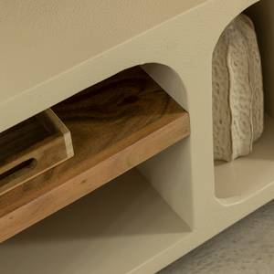Meuble TV avec étagères en bois effet béton et bois recyclé Dalva