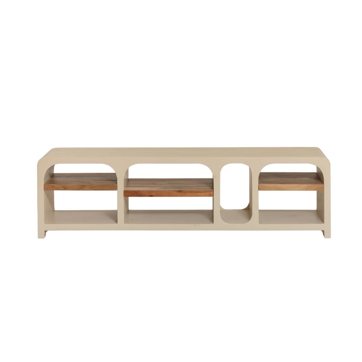 Meuble TV avec étagères en bois d'ingénierie et bois recyclé Dalva