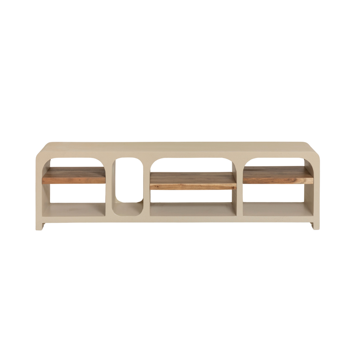 Meuble TV avec étagères en bois d'ingénierie et bois recyclé Dalva