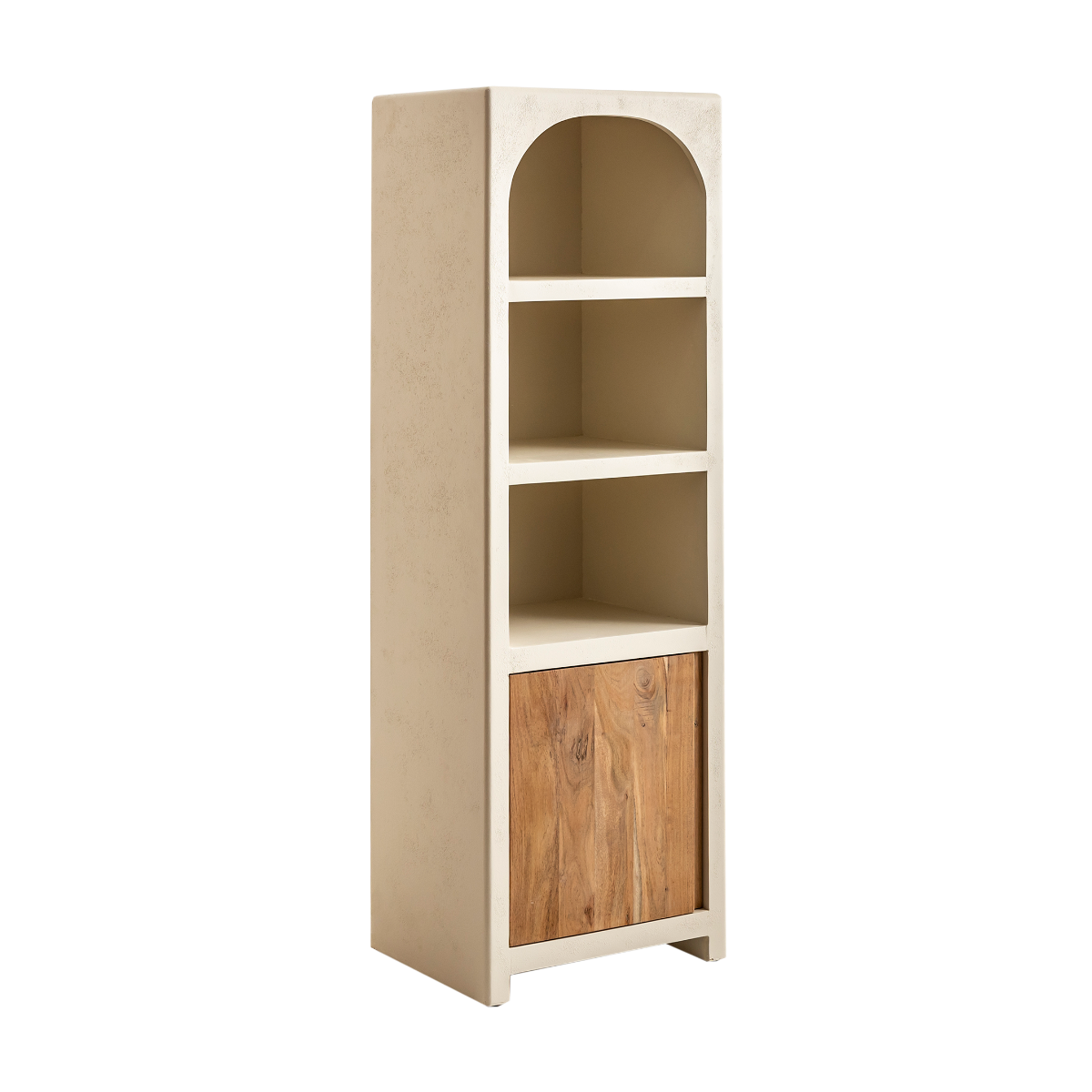 Armoire en MDF effet béton et bois d'acacia Dalva 