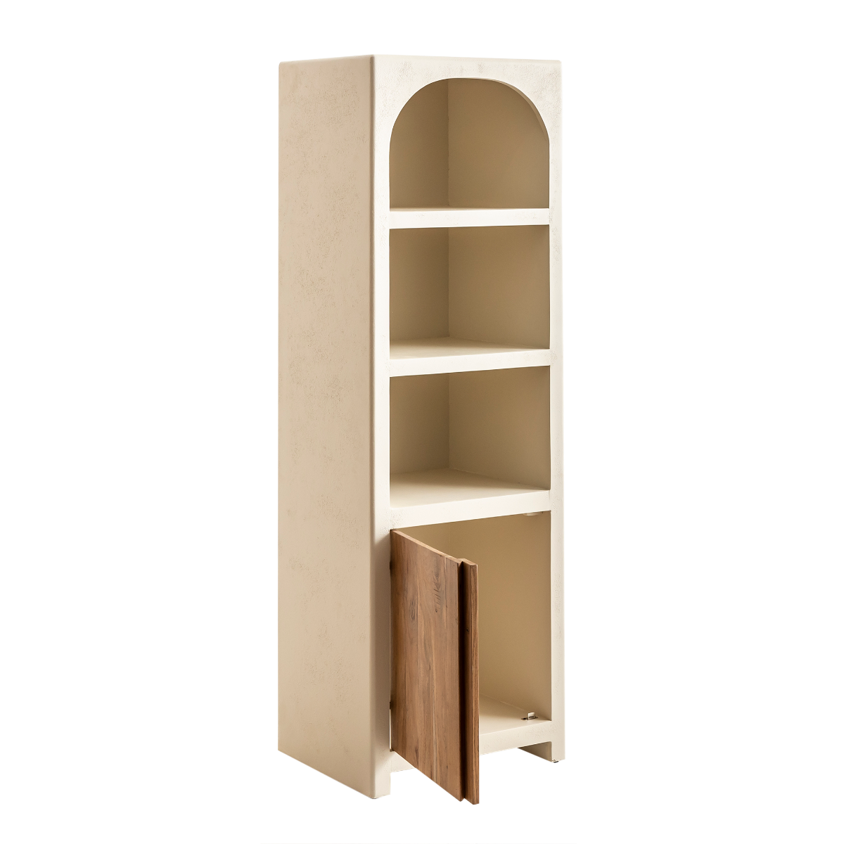 Armoire en MDF effet béton et bois d'acacia Dalva 