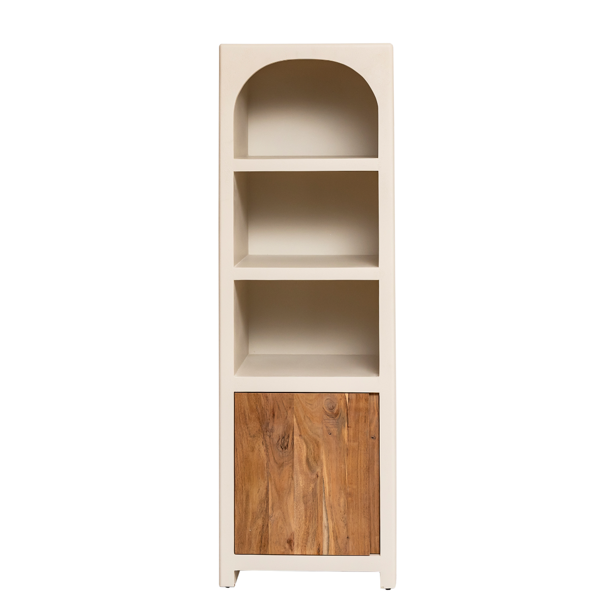 Armoire en MDF effet béton et bois d'acacia Dalva 