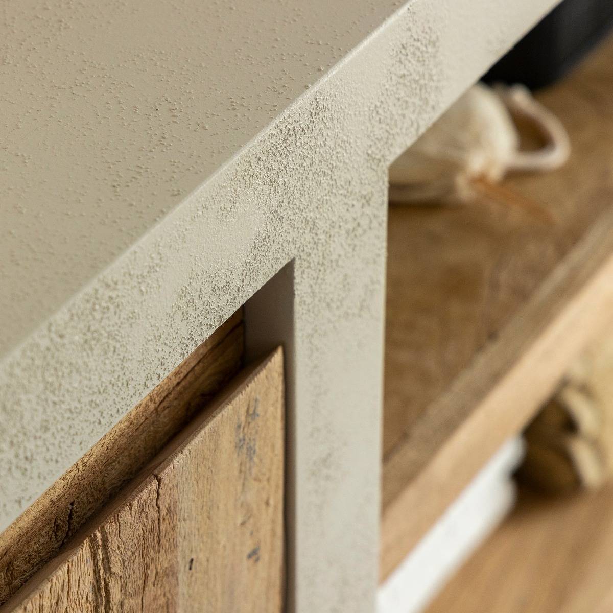 Meuble sous vasque effet béton en bois recyclé Dalva