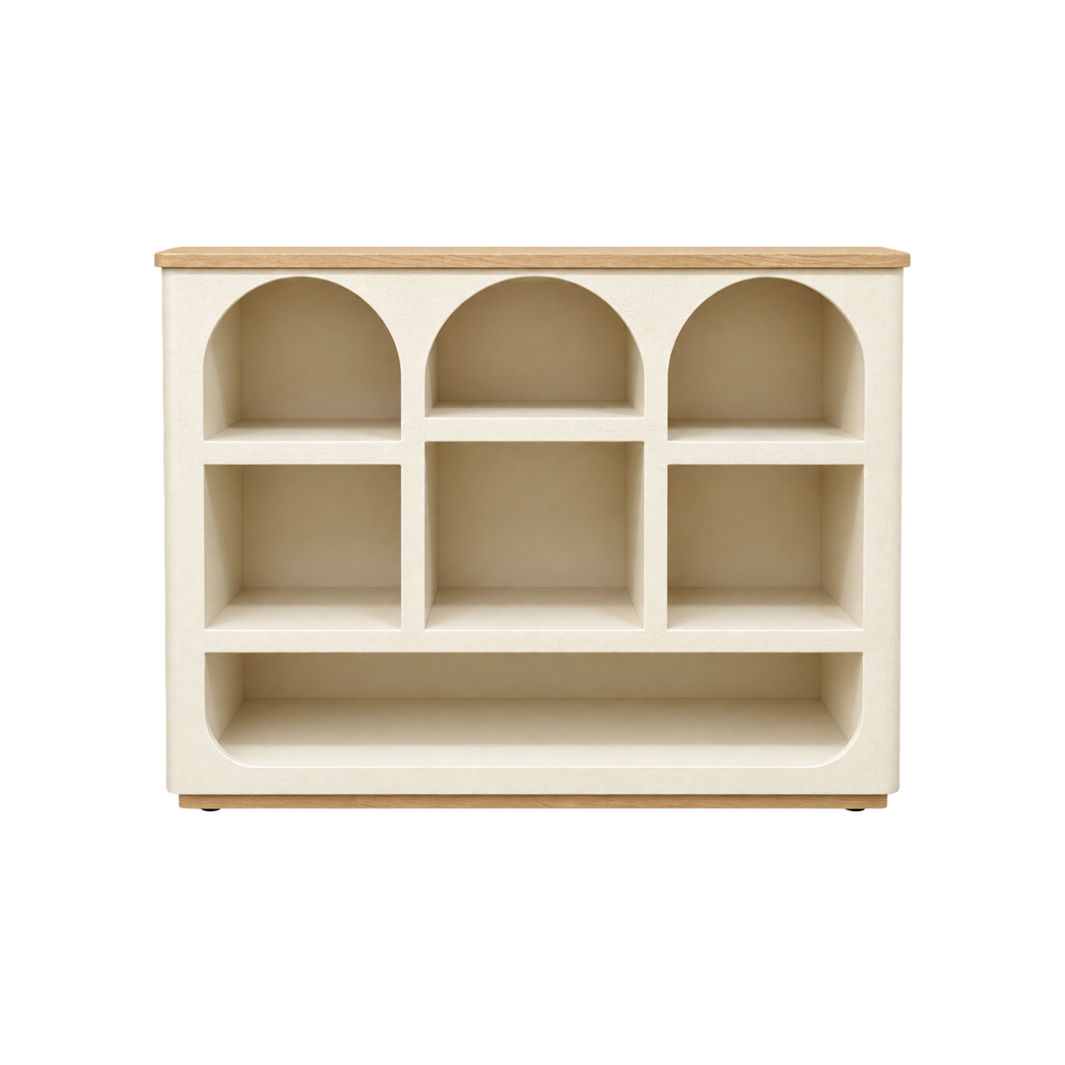 Meuble bar en bois d'acacia et bois effet béton Dalva
