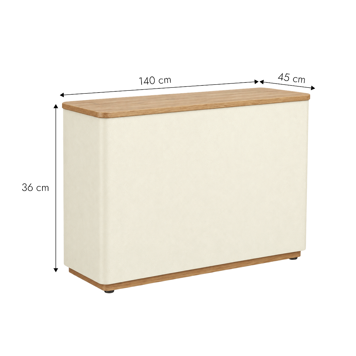 Meuble bar en bois d'acacia et bois effet béton Dalva