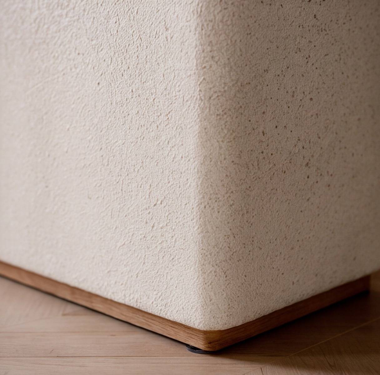 Meuble bar en bois d'acacia et bois effet béton Dalva