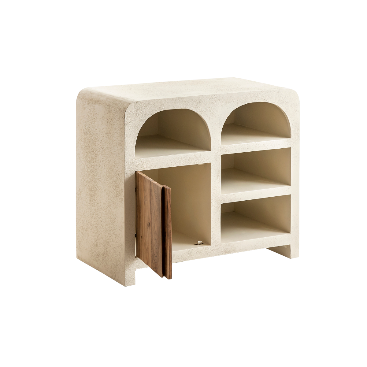 Meuble sous vasque en MDF effet béton et bois d'acacia Dalva