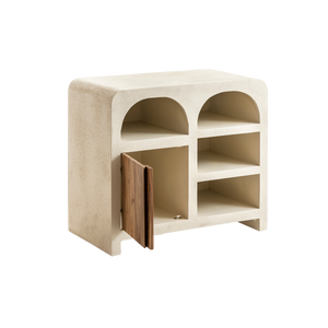 Buffet en bois d'acacia et bois effet béton Dalva