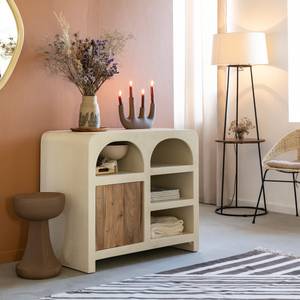 Buffet en bois d'acacia et bois effet béton Dalva
