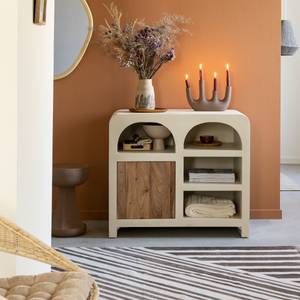 Buffet en bois d'acacia et bois effet béton Dalva